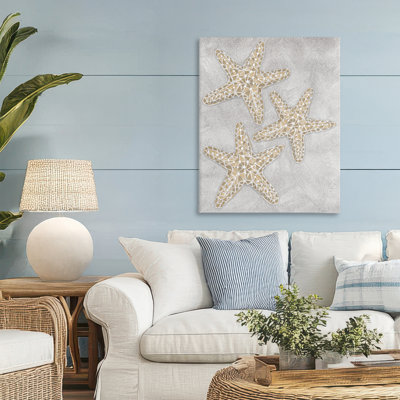 Grey Starfish Drawing Canvas, design by Patti Bishop