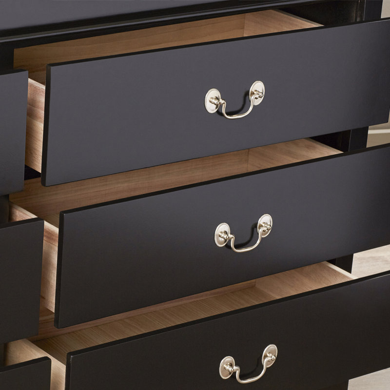 Waynesburg 16'' W 6 - Drawer Dresser, Black