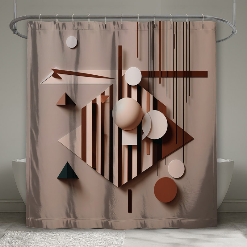 Rideaux de douche à motifs géométriques extra longs, 70 po L x 84 po H