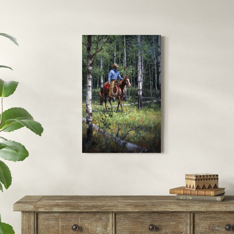 «Through the Aspen» par Jack Sorenson - peinture sur toile tendue, H 30 po x l 20 po x P 1,25 po