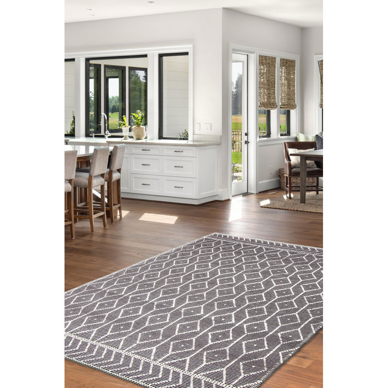 Tapis rectangulaire unique de 6 pi x 9 pi Deert Gris