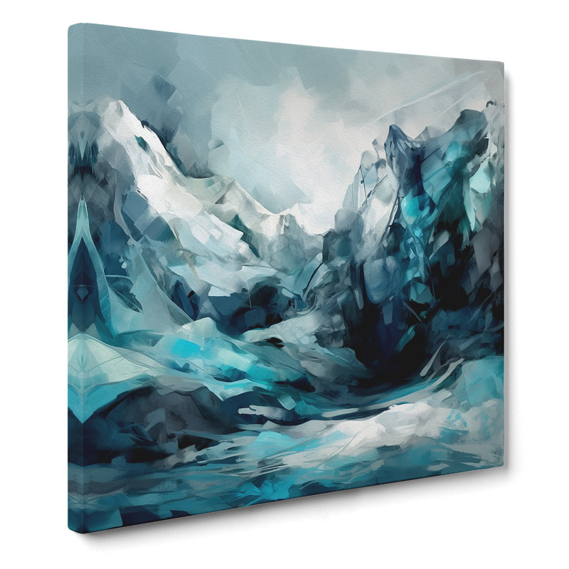 Glacier Gestural Art No.6 - Wrapped Canvas, 50cm H x 50cm W x 3cm D