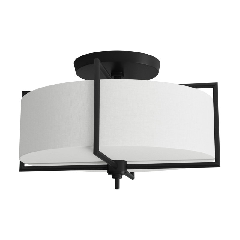 Perno Semi Flush Mount, Aged Iron, 10" H x 15" W x 15" D