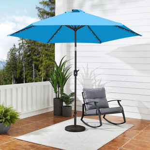 Parasol de marché éclairé 7 pi 6 po