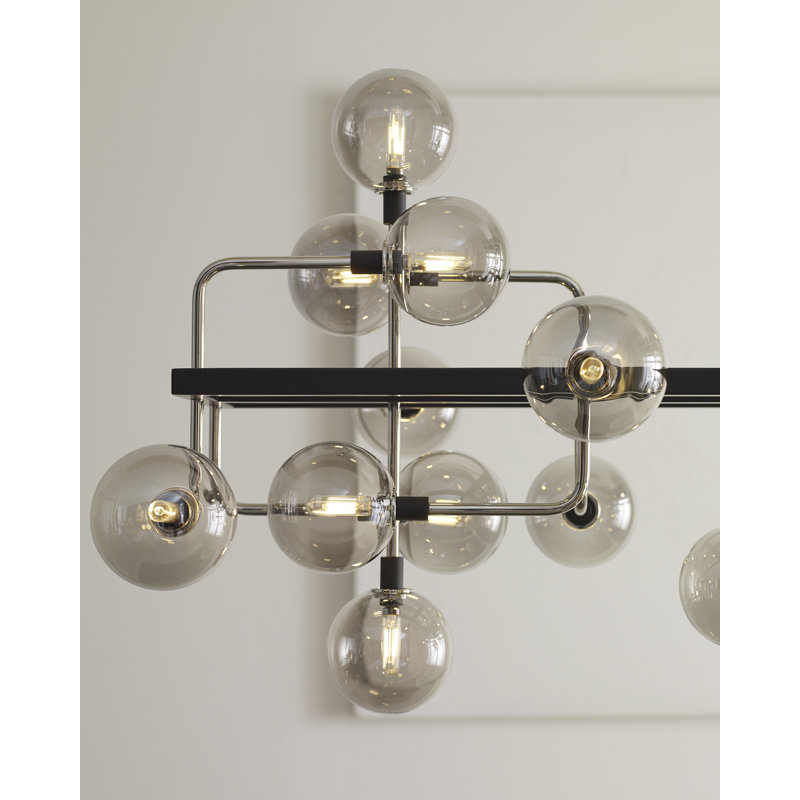 Viaggio 25 - Light Chandelier, Smoke, Polished Nickel, No