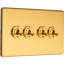2 PACK 4 Gang Quad Retro Toggle Light Switch SCREWLESS POLISHED CHROME 10A 2 Way-123179961-123179957