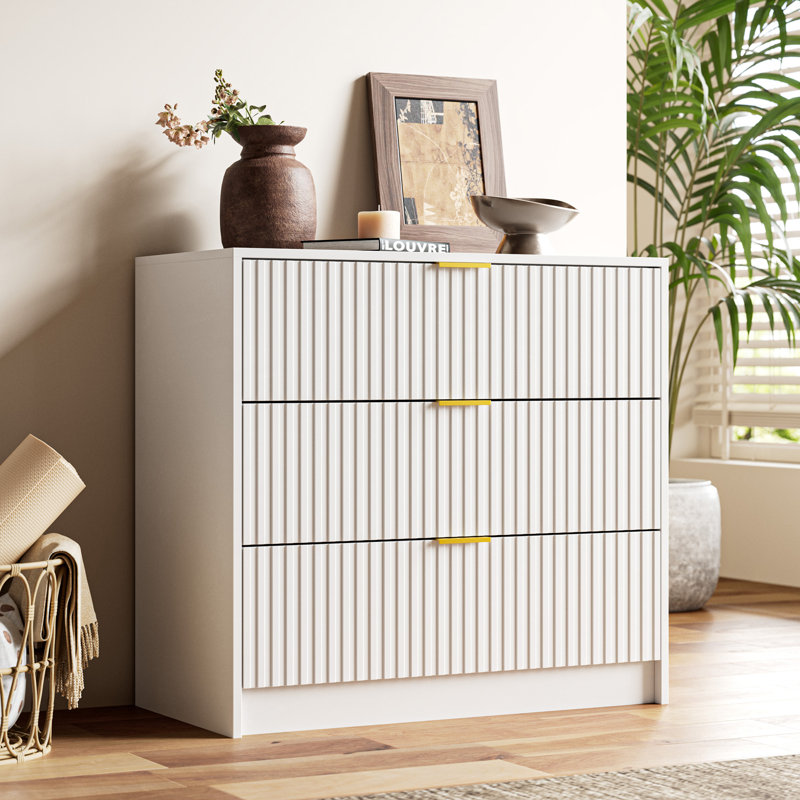3 - Drawer Dresser, 31.5" W, White