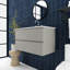 36 po Meuble-lavabo mural avec lavabo en céramique intégré-699679856