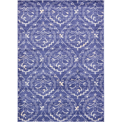 Tapis jacquard à motif géométrique lagon