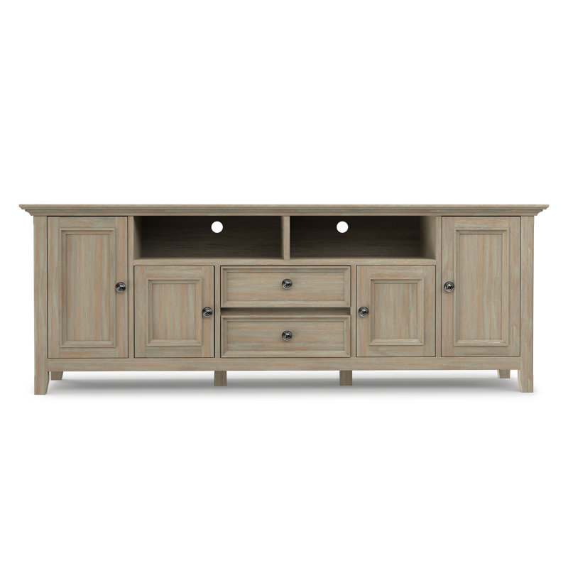 Amherst 72"W Solid Wood Transitional TV Stand for TVs up to 80" with 2 Cabinets, 2 Drawers, and Adjustable Shelves