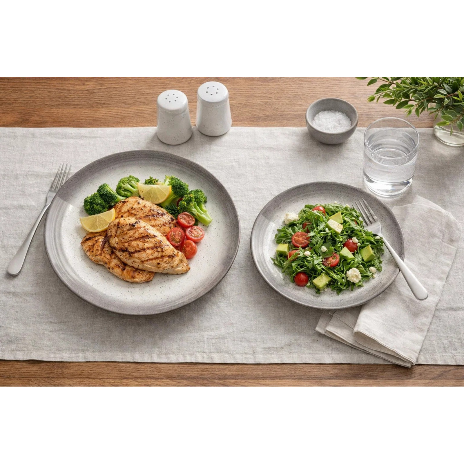 Careen 8" Salad Plate, Gray