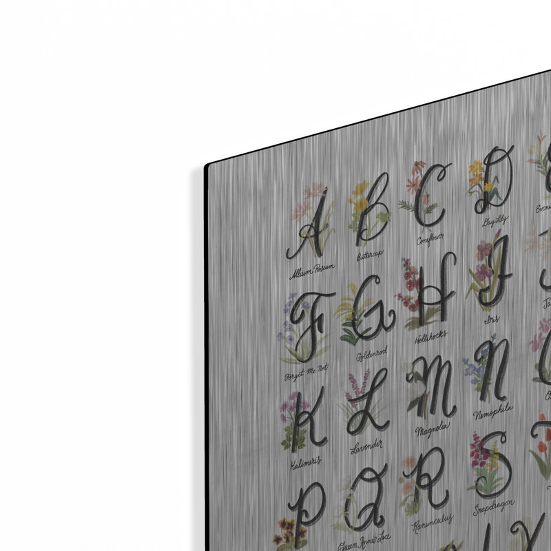 «Flower Alphabet In White» par House Fenway, H 24 po x l 16 po
