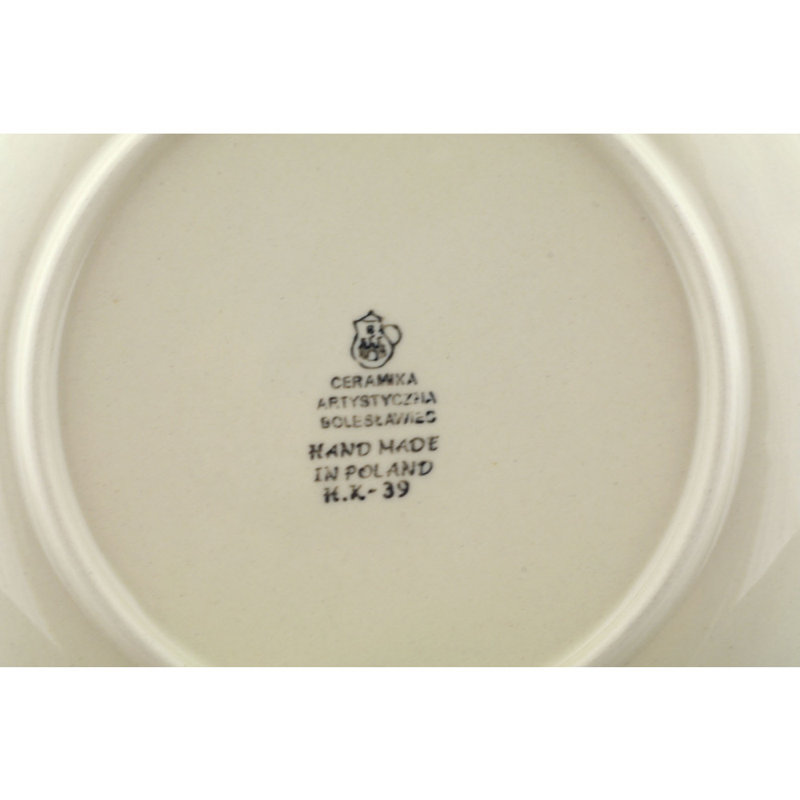 Assiette en porcelaine polie bleue 8 po
