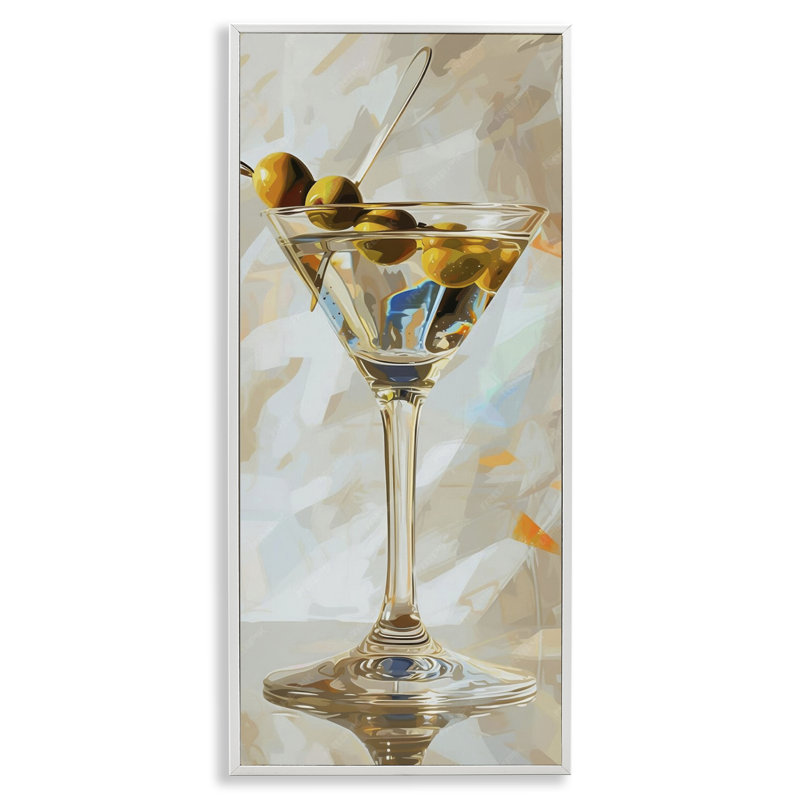 «Neutral Tone Martini», art de la giclée encadrée par LSR Design Studio, H 24 po x l 10 po