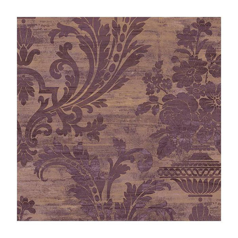 Rouleau de papier peint L 33 pi x l 21 po Dickert, Or rose / Mauve