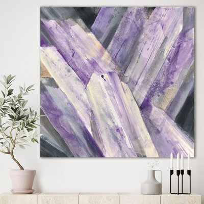 Peinture abstraite géométrique sur toile glacier mauve - Glacier mauve