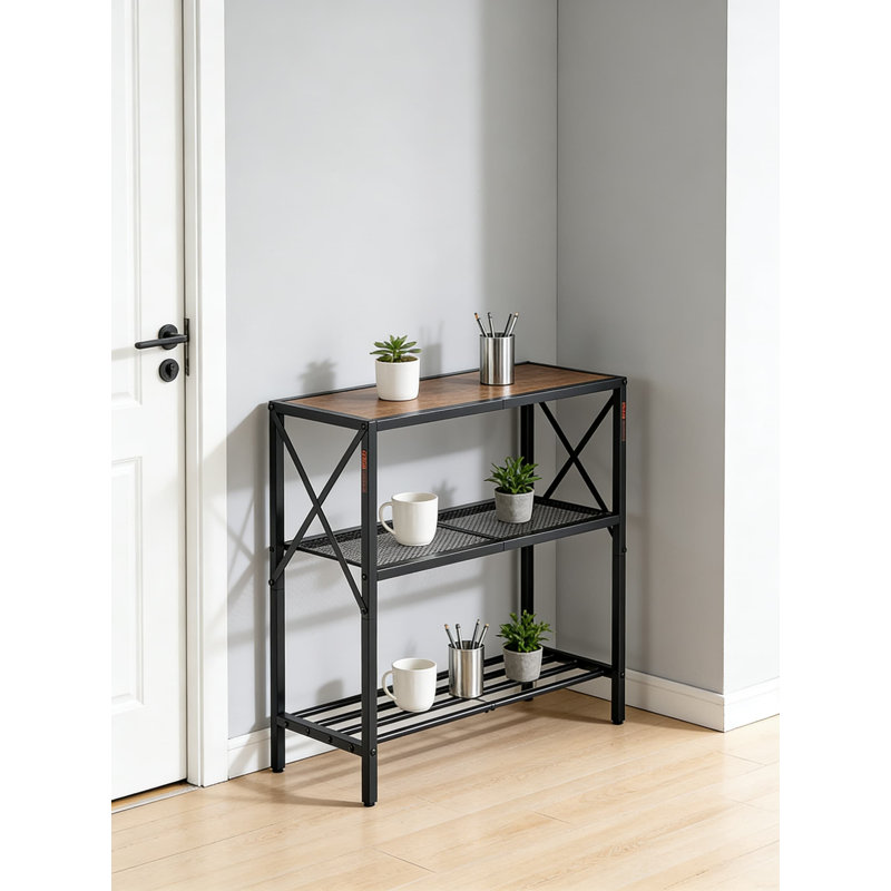 Console étroite avec structure en métal, canapé à 3 niveaux pour l'entrée, le couloir, le salon et la chambre à coucher, conception peu encombrante