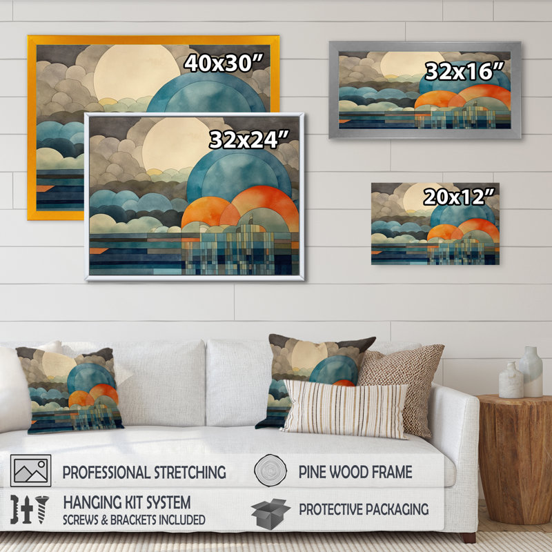 Nuage géant sur toile, H 30 po x l 40 po x P 1,5 po, Toile tendue