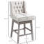 Tabouret pivotant beige à 180 degrés, hauteur comptoir, bouton, repose-pieds en bois massif, beige bar, rembourrage respirant, repose-pieds