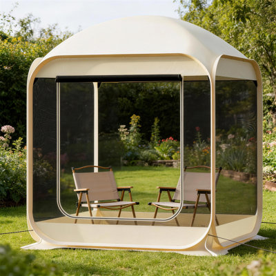 6' X 7.2' Breathable Mesh Camping Tent With Bug Protection – Single Door, Dual Zipper, Spacious Shelter For Outdoor & Indoor Use