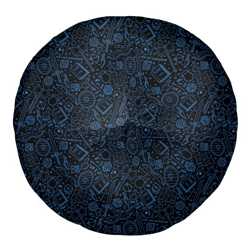 Katelyn Elizabeth Solid Colour Reversible Throw Pillow, 26" x 26", Black/Blue