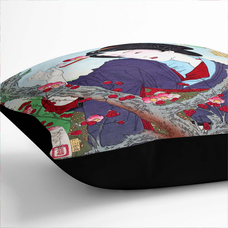 Square Throw Cushion, Black, 40cm H x 40cm W x 15cm D