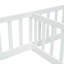 Lit double simple au sol avec clôture, garde-corps, sans porte, blanc-807947197