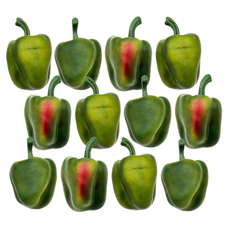 Poivrons en polystyrène lestés - Ensemble de 12 - Vert