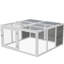 Cage extérieure grise, en bois avec gestion facile et porte pliante avec cochon d'Inde pour 1 à 4 lapins,