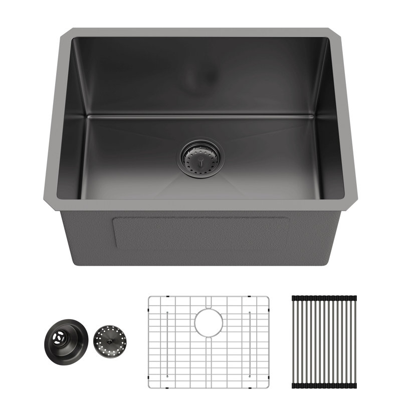 Évier à lessive 24 po - 24 po x 18 po x 12 po sous le comptoir noir
