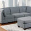 Canapé modulaire 6 pièces Mobilier de salon Canapé-lit Canapé-lit en lin 4X Fauteuil d'angle 1X et 1X Repose-pieds-486264948