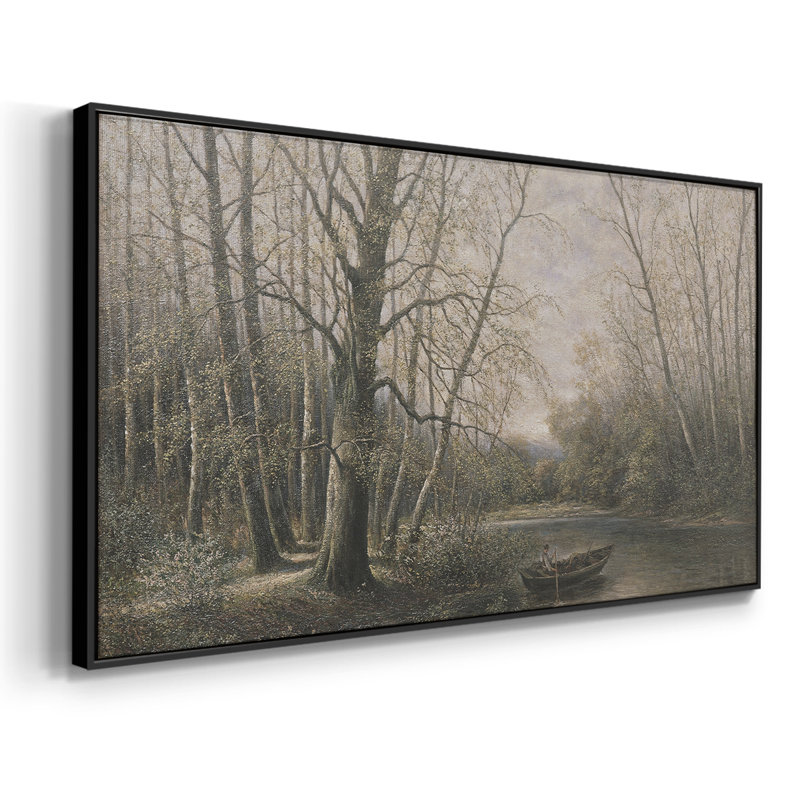 Série paysage - DLxxxvii - Toile tendue avec châssis encadré - Prêt à être accroché, H 21 po x l 41 po, Noir