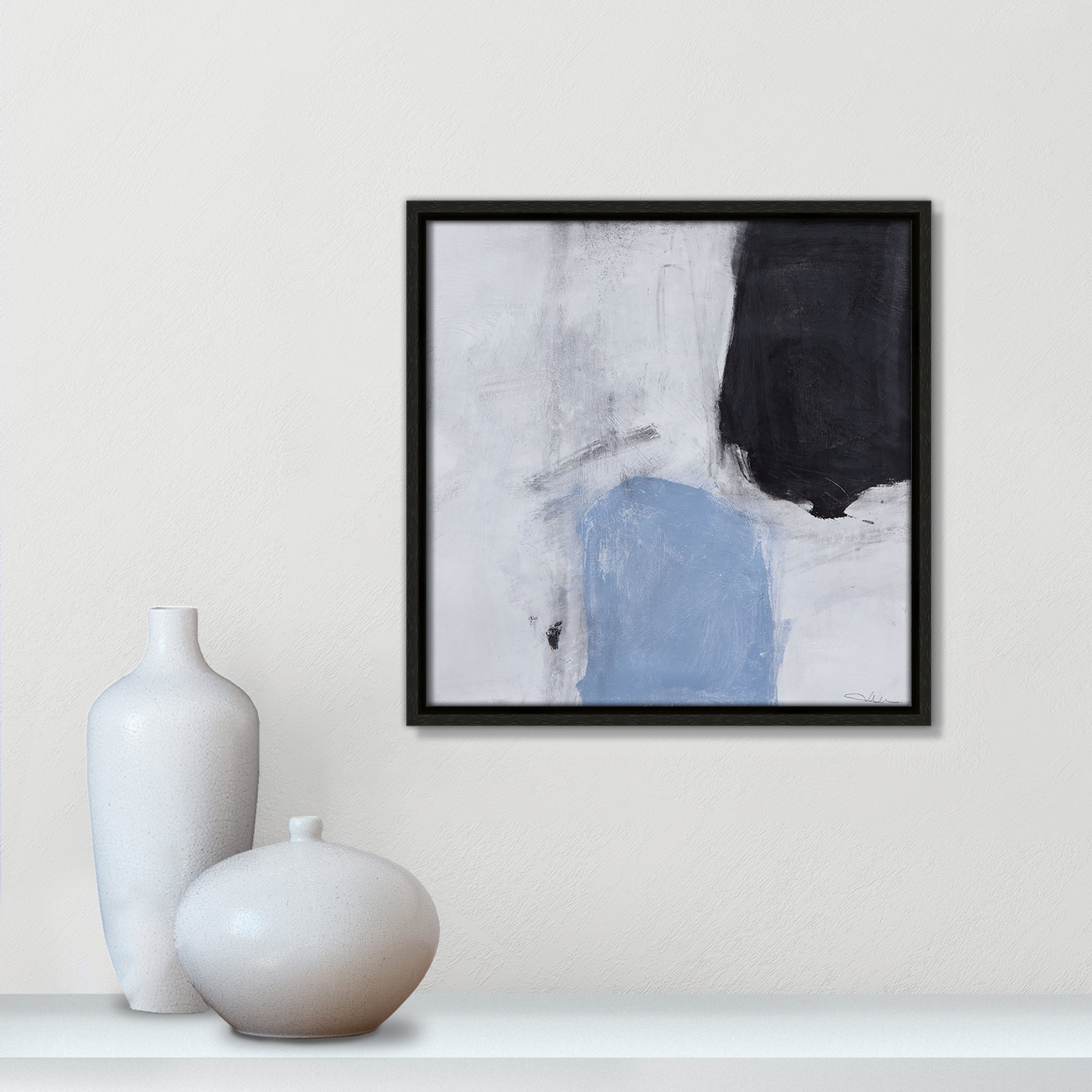 From Powder Blue to Onyx Print, 13.5" H x 13.5" W, Espresso