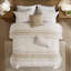 6-Piece Cotton Jacquard Oversized Comforter Set With Modern Textured Stripes And Bed Skirt-125220484