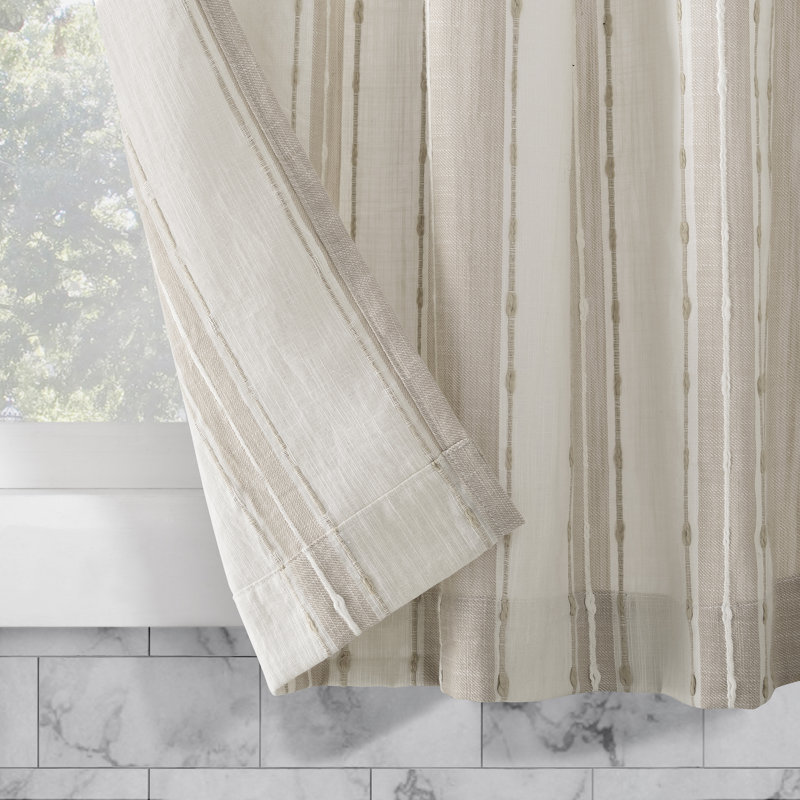Panneau de rideau semi-transparent avec œillets Archaeo Akari, Lin / blanc, 52" H x 36" W, Tier Pair (Set of 2)