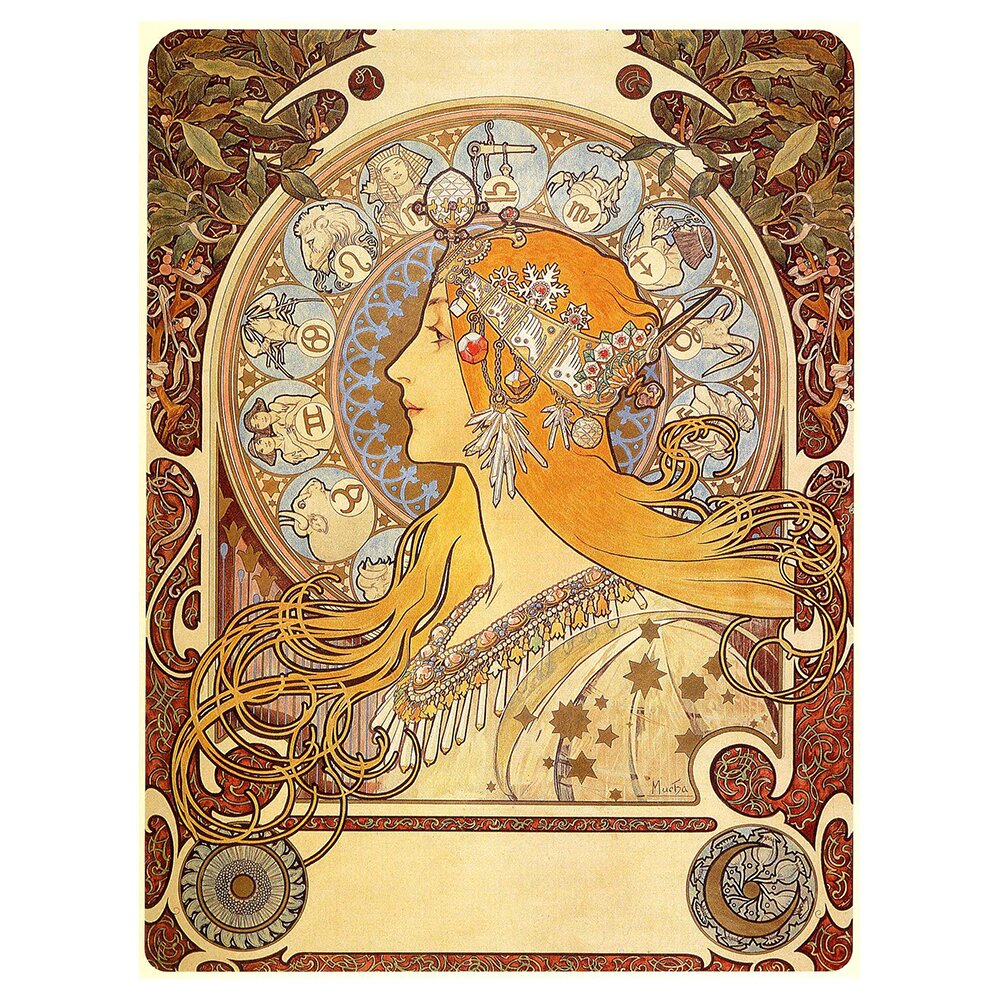 Leinwandbild Zodiac von Alphonse Mucha