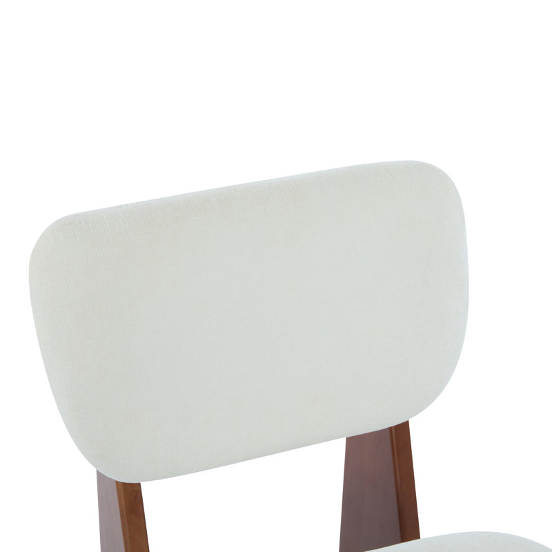 Chaises d'appoint rembourrées en tissu Vierra, Noyer, Blanc