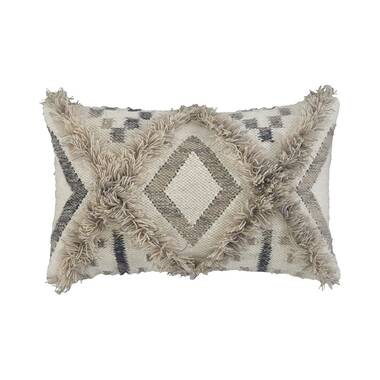 White Valle with Fringe Throw Pillow