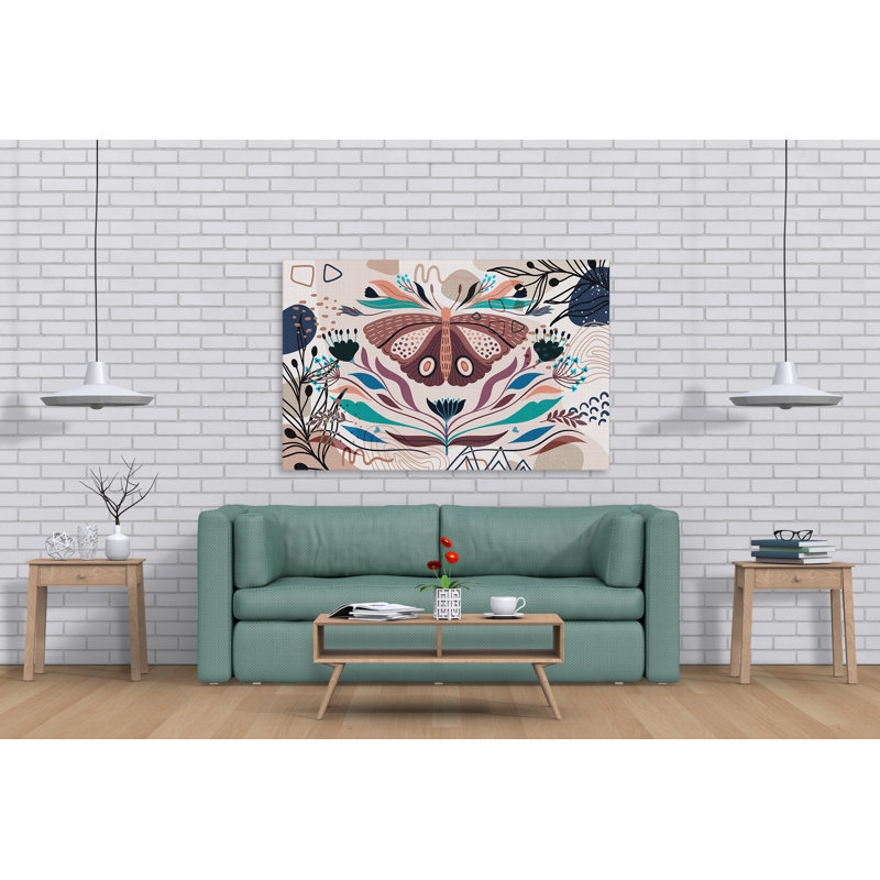 " Boho Butterfly 156 " Painting Print, 24" H x 36" W x 1.5" D