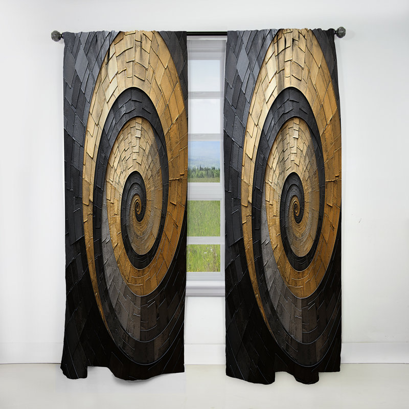 Rideaux occultant et ornementaux en or noir et minimalisme, L 52 po x L 84 po