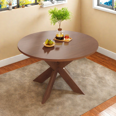 Round Dining Table Modern Farmhouse Kitchen Table, Cherry