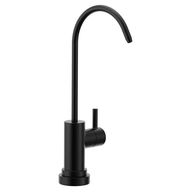 Robinet pour salle de bain noir mat à grande arche à poignée unique, Noir mat
