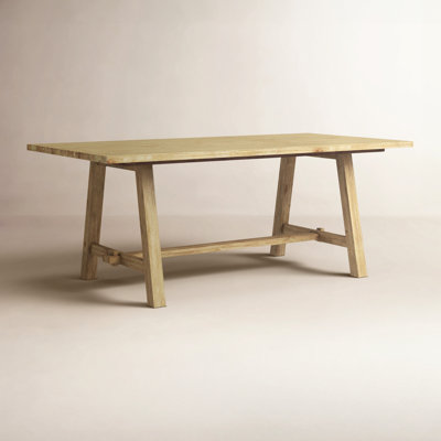 Alexa 78.5" L Acacia Solid Wood Trestle Dining Table by Mistana