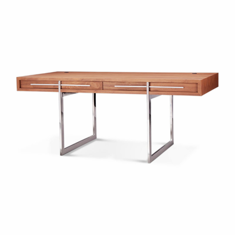 Bureau d'écriture, bureau avec base en acier inoxydable