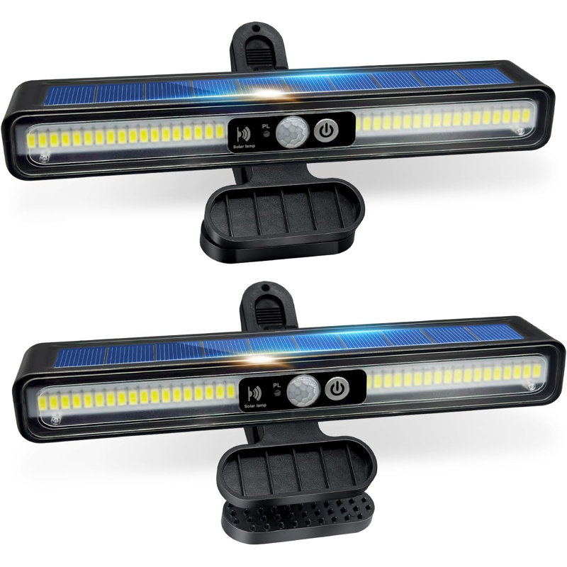 Lampe de sécurité à énergie solaire à pince pour l'extérieur