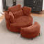 Fauteuil demi-tonneau pivotant avec repose-pieds et rangement 49,5 po Chenille-215527892