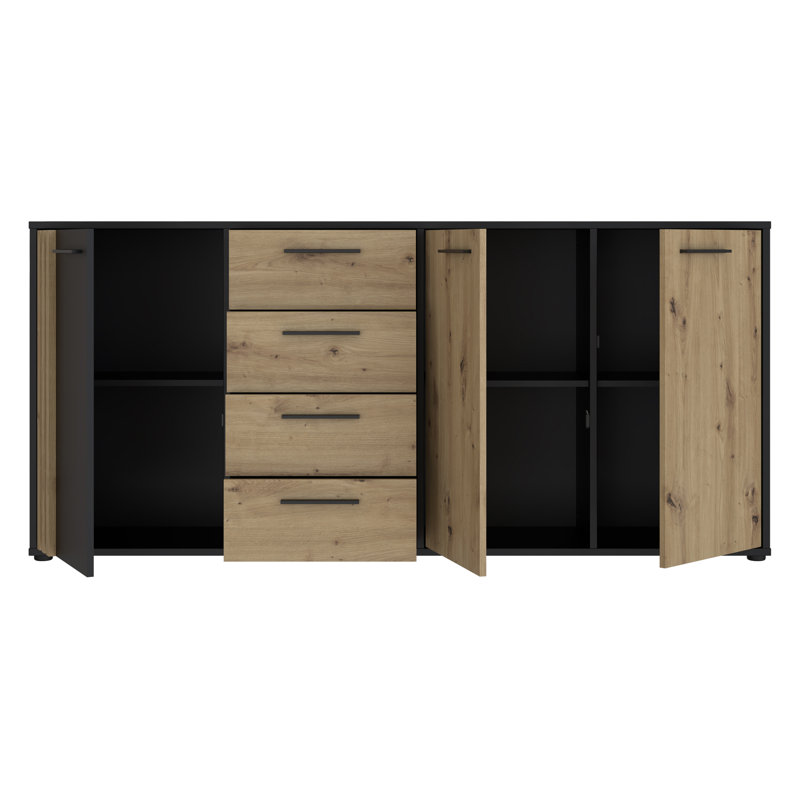 Aundraya 32.1cm Sideboard, Black, Black/Beige