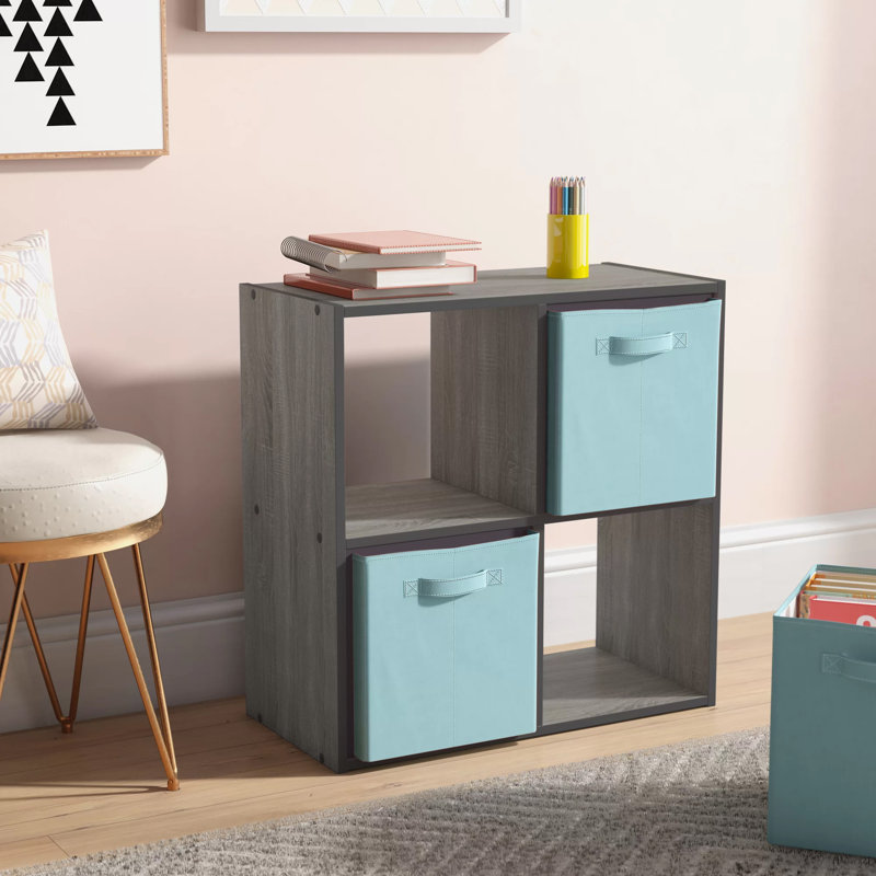 Anzalone Bookcase, French Oak Gray, (4 Shelves) 24.17" H x 24.02" W x 11.61" D