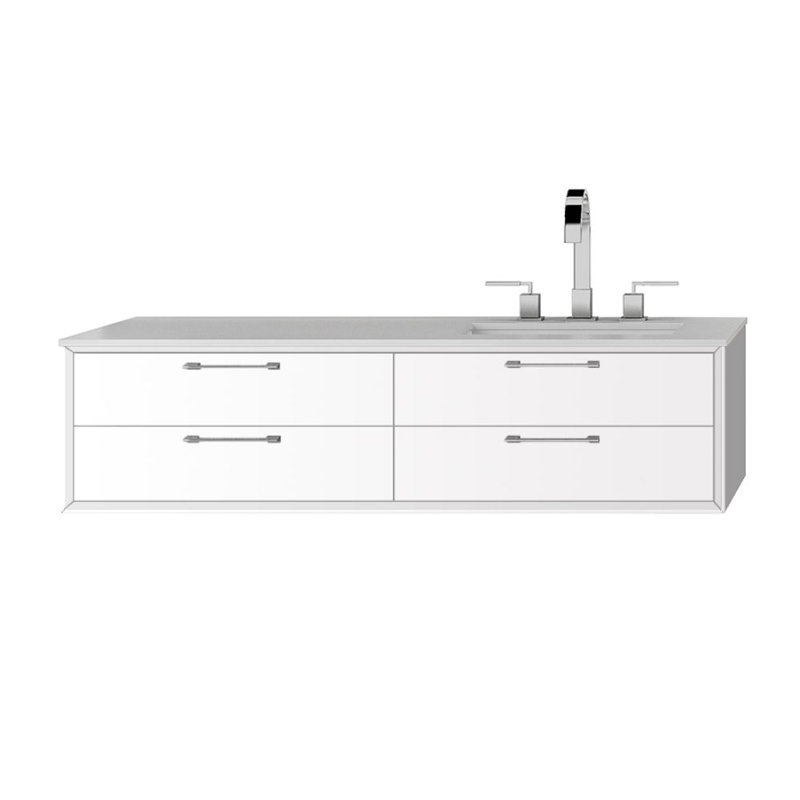 Gemelli 47.75'' W Single Bathroom Vanity Base, Matte White