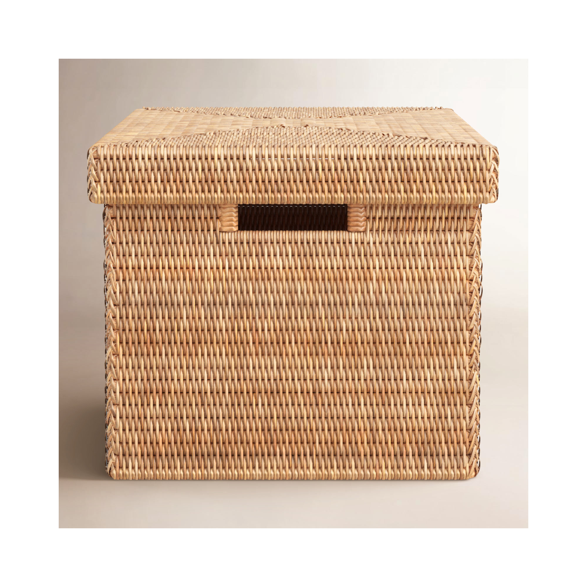Handmade Coastal Basket With Handles 1, Honey Brown